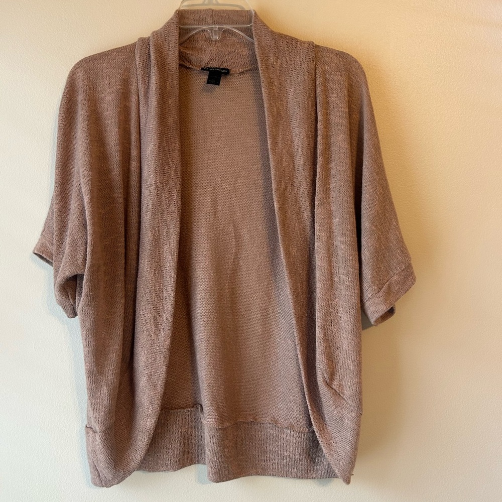 New Directions Women's Brown Open-Front Cardigan